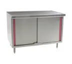 image of Eagle Group CBH2484SEM 84" Cabinet Base Hinged Doors Work Table with 4 Doors / Marine Edge