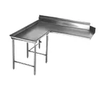 image of Eagle Group CDTCIL-120-14/3 Clean "L" Shaped Dishtable w/ Island Design, Left Side, 8" Backsplash