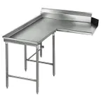 image of Eagle Group CDTCIL-48-16/4 Clean "L" Shaped Dishtable w/ Island Design, Left Table, 8" Backsplash