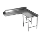 image of Eagle Group CDTCIR-120-16/3 Clean "L" Shaped Dishtable w/ Island Design, Right Table, 8" Backsplash