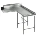 image of Eagle Group CDTCIR-48-16/4 Clean "L" Shaped Dishtable w/ Island Design, Right Table, 8" Backsplash