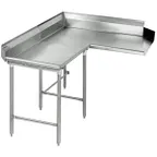 image of Eagle Group CDTCL-48-16/4 Clean "L" Shaped Dishtable w/ Corner Design, Left, 8" Backsplash