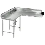 image of Eagle Group CDTCL-60-16/4 Clean "L" Shaped Dishtable w/ Corner Design, Left, 8" Backsplash