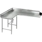 image of Eagle Group CDTCL-72-16/4 Clean "L" Shaped Dishtable w/ Corner Design, Left, 8" Backsplash