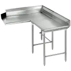 image of Eagle Group CDTCR-48-16/4 Clean "L" Shaped Dishtable w/ Corner Design, Right, 8" Backsplash