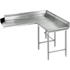 image of Eagle Group CDTCR-60-16/4 Clean "L" Shaped Dishtable w/ Corner Design, Right, 8" Backsplash