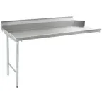 image of Eagle Group CDTL-72-16/4 72" Clean Straight Dishtable w/ Left Table, 8" Backsplash, Galvanized Legs