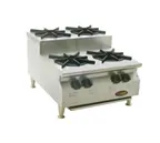 image of Eagle Group CLUHP-4-NG-X 24" Countertop Step-Up Gas Hotplate with (4) Burners, Manual Controls, 100.000 BTU (Flyer)