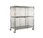 image of Eagle Group CSC2460 Mobile Wire Security Cage with Chrome Finish, 63 1/4" x 27 1/4" x 69"