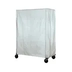 image of Eagle Group CZ-74-2160-T Cart Cover, 60"W x 21"D x 74"H, Uncoated, Zipper, Transparent Vinyl, NSF