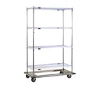 image of Eagle Group DT2448-CSB Chrome-Plated 4-Tier Dolly Truck - 48"W x 24"D Wire Shelf