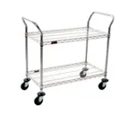 image of Eagle Group EU2-2136Z EAGLEbrite Zinc Open Base 2 Shelf Utility Cart w/ 2 Handle - 36" x 21"