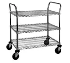 image of Eagle Group EU3-1830S Stainless Steel Open Base 3 Shelf Utility Cart w/ 2 Handle - 30" x 18"