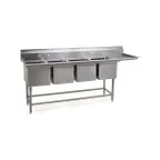 image of Eagle Group FN2064-4-18L-14/3 91" Four Compartment Sink, 16"W x 20"L Bowl w/Left-Hand Drainboard    