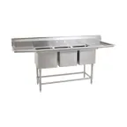 image of Eagle Group FN2472-3-36L-14/3 115" Three Compartment Sink, 24"W x 24"L Bowl w/Left-Hand Drainboard