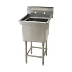 image of Eagle Group FN2820-1-14/3 25" (1) One Compartment Sink-20"W x 28"L Bowl, Without Drainboards