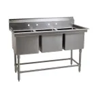 image of Eagle Group FN2860-3-14/3 69" Three Compartment Sink, 20"W x 28"L Bowl Without Drainboard