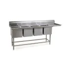 image of Eagle Group FN2880-4-30L-14/3 119" Four Compartment Sink, 20"W x 28"L Bowl w/Left-Hand Drainboard
