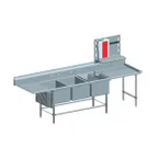 image of Eagle Group FNP2860-3-18R-48TL 132" Three Compartment Sink, 28"W x 20"L Bowl w/Left-Hand Drainboard