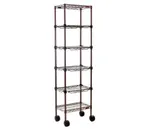 image of Eagle Group MC1436-54-4BL NSF Black Epoxy 4-Shelf Aisle Merchandising Cart - 36" x 14" x 54"