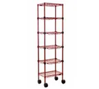 image of Eagle Group MC1436-63-5R NSF Red Epoxy 5-Shelf Aisle Merchandising Cart - 36" x 14" x 63"