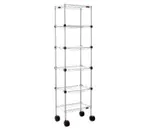 image of Eagle Group MC1436-63-5W NSF White Epoxy 5-Shelf Aisle Merchandising Cart - 36" x 14" x 63"