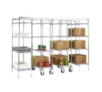 image of Eagle Group MUK24-Z86 24"D Zinc Epoxy Master Trak® Overhead Track Mobile Unit Kit w/ 86" Posts