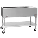 image of Eagle Group PCP-3 50" Mobile Serving Counter, Ice-cooled Cold Food Table with Galvanized,  (3) Pan