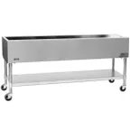 image of Eagle Group PCP-5 81" Mobile Serving Counter, Ice-cooled Cold Food Table with Galvanized, (5) Pan