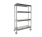image of Eagle Group PR2460SE14 Spec-Master Quik-Set Mobile Pot & Pan Rack, 60x24x69, 4-Tier, 14/304 Stainless Steel