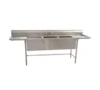 image of Eagle Group S14-20-2-18-SL 81" Two Compartment Sink, 20"W x 20"L Bowl With 2 Drainboards
