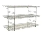 image of Eagle Group S3-3B-SSW1860C Chrome Piggyback Wire Wall-Mounted Shelf w/ 3-Tier - 60" x 18"