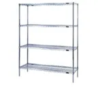 image of Eagle Group S4-63-2424C Chrome-Plated 4-Tier Starter Shelving Unit - 24"W x 24"D x 63"H