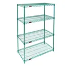 image of Eagle Group S4-63-2424E EAGLEgard® Hybrid Epoxy 4-Tier Starter Shelving Unit - 24"W x 24"D x 63"H