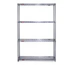 image of Eagle Group S4-63-2430V VALU-MASTER® Gray Epoxy 4-Tier Starter Shelving Unit - 30"W x 24"D x 63"H