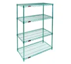 image of Eagle Group S4-74-2142E EAGLEgard® Hybrid Epoxy 4-Tier Starter Shelving Unit - 42"W x 21"D x 74"H