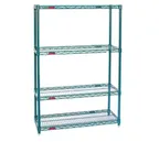 image of Eagle Group S4-74-2442VG Valu-Gard® Green Epoxy 4-Tier Starter Shelving Unit - 42"W x 24"D x 74"H
