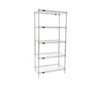 image of Eagle Group S5-74-1842C Chrome-Plated 5-Tier Wire Shelving Starter - 42"W x 18"D x 74"H