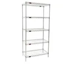 image of Eagle Group S5-74-2172S Stainless Steel 5-Tier Wire Shelving Starter - 72"W x 21"D x 74"H