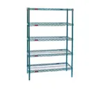 image of Eagle Group S5-86-2436E EAGLEgard® Hybrid Epoxy 5-Tier Wire Shelving Starter - 36"W x 24"D x 86"H