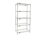 image of Eagle Group S5-86-2436Z EAGLEbrite® Zinc 5-Tier Wire Shelving Starter - 36"W x 24"D x 86"H