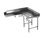 image of Eagle Group SDTCR-84-14/3 Soiled "L" Shaped Dishtable w/ Right Table, Corner Design, 8" Backsplash