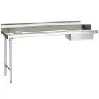 image of Eagle Group SDTL-60-16/4 60" Straight Soiled Dishtable w/ Left Table, Pre-Rinse Sink, 8" Backsplash