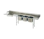 image of Eagle Group SDTPR-124-16/3 124" Soiled Dishtable w/ 3-Pot Sink, 300 Series 16 Gauge / Right-to-Left