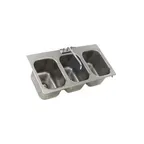image of Eagle Group SR10-14-9.5-3-3VP Self-Rimming Drop-In Sink, Three Compartment