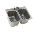 image of Eagle Group SR10-14-9.5-2 Self-Rimming Drop-In Sink, Two Compartment