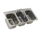image of Eagle Group SR10-14-9.5-3 Self-Rimming Drop-In Sink, Three Compartment