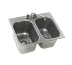 image of Eagle Group SR16-19-13.5-2 Self-Rimming Drop-In Sink, Two Compartment