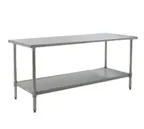 image of Eagle Group T2436SB 36" Open Base Work Table with Undershelf - Without Backsplash / Heavy Gauge