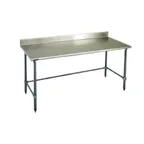 image of Eagle Group T3036STEB-BS 36" Open Base Work Table with Side & Rear Crossrails, 4-1/2" Backsplash